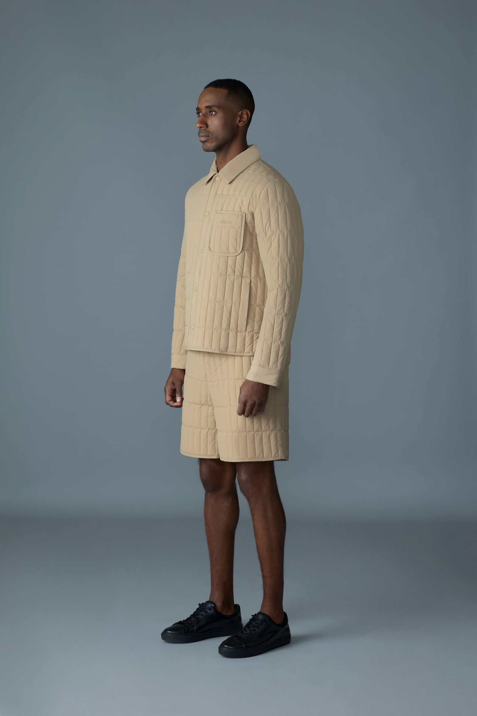 MATEO Vertical Quilted Jacket with Spread Collar - 3