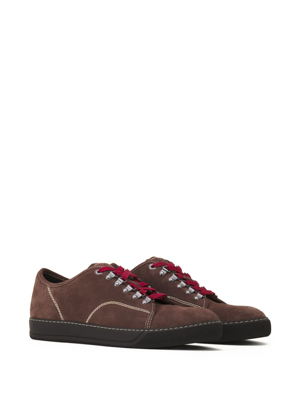 suede leather lace-up sneakers - 2