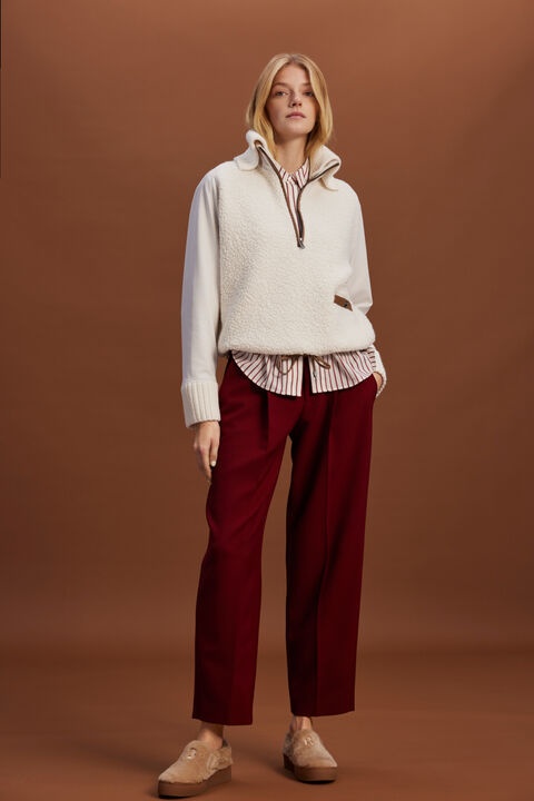 Fabia pleated pants in Bordeaux - 7