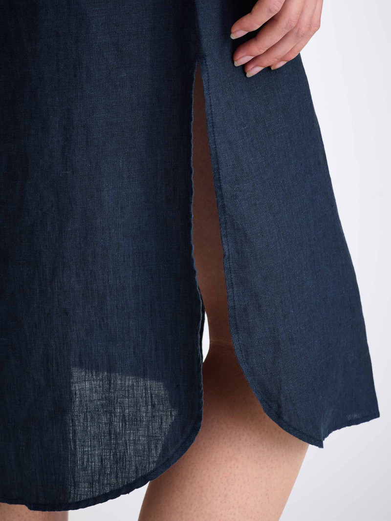 Women's Dress Sicily Linen Navy 5