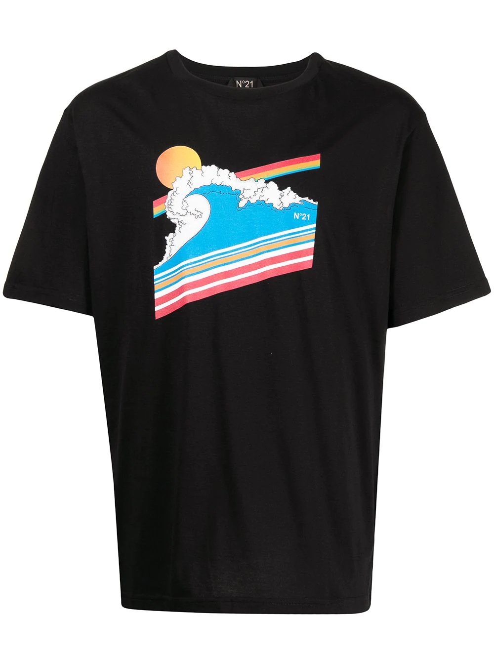 sun wave graphic print T-shirt - 1