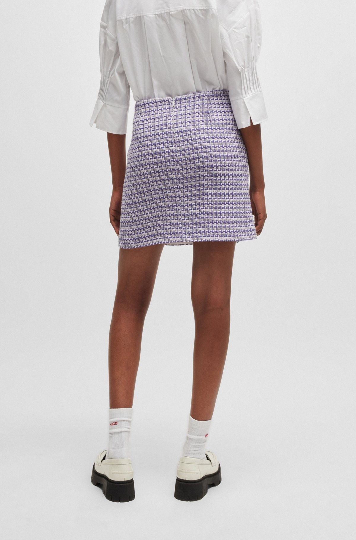 PATTERNED MINI SKIRT IN A COTTON BLEND - 4
