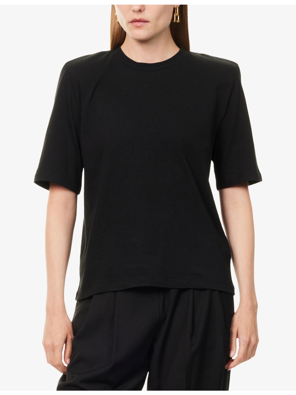 Carrington Padded-Shoulder Cotton-Jersey T-Shirt - 3
