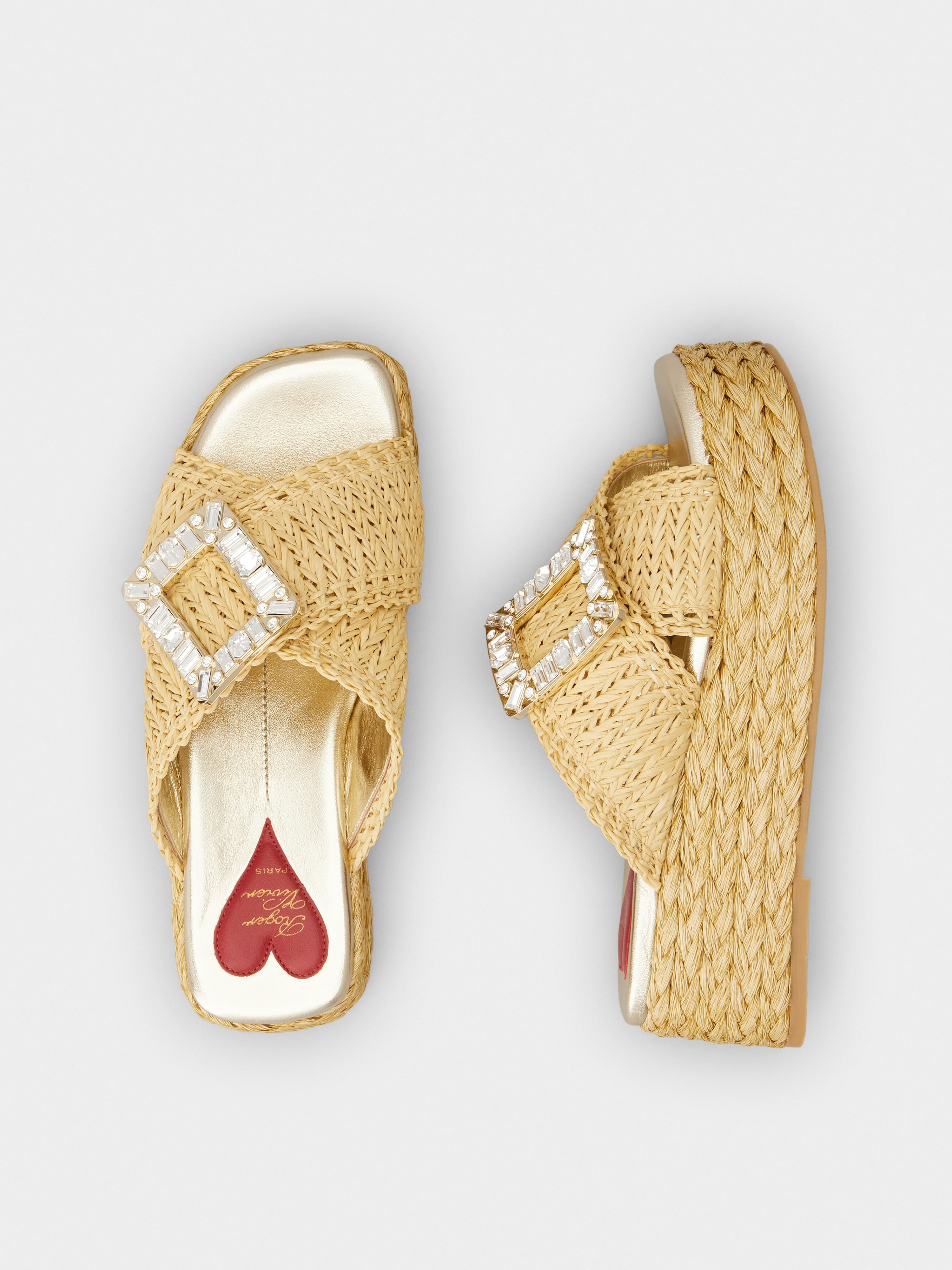 Wedge Mules in raffia - 4