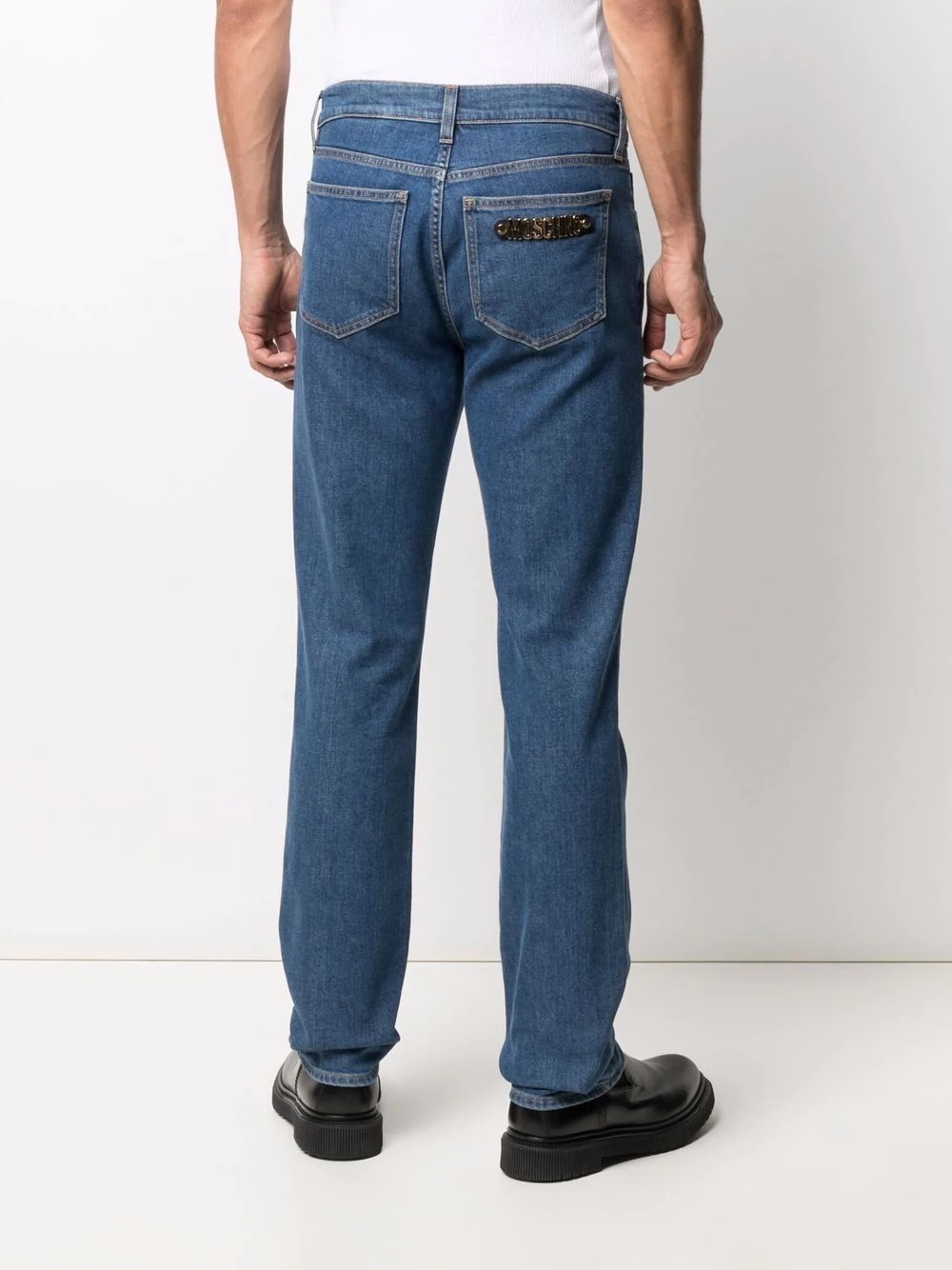 logo-lettering straight-leg jeans - 4