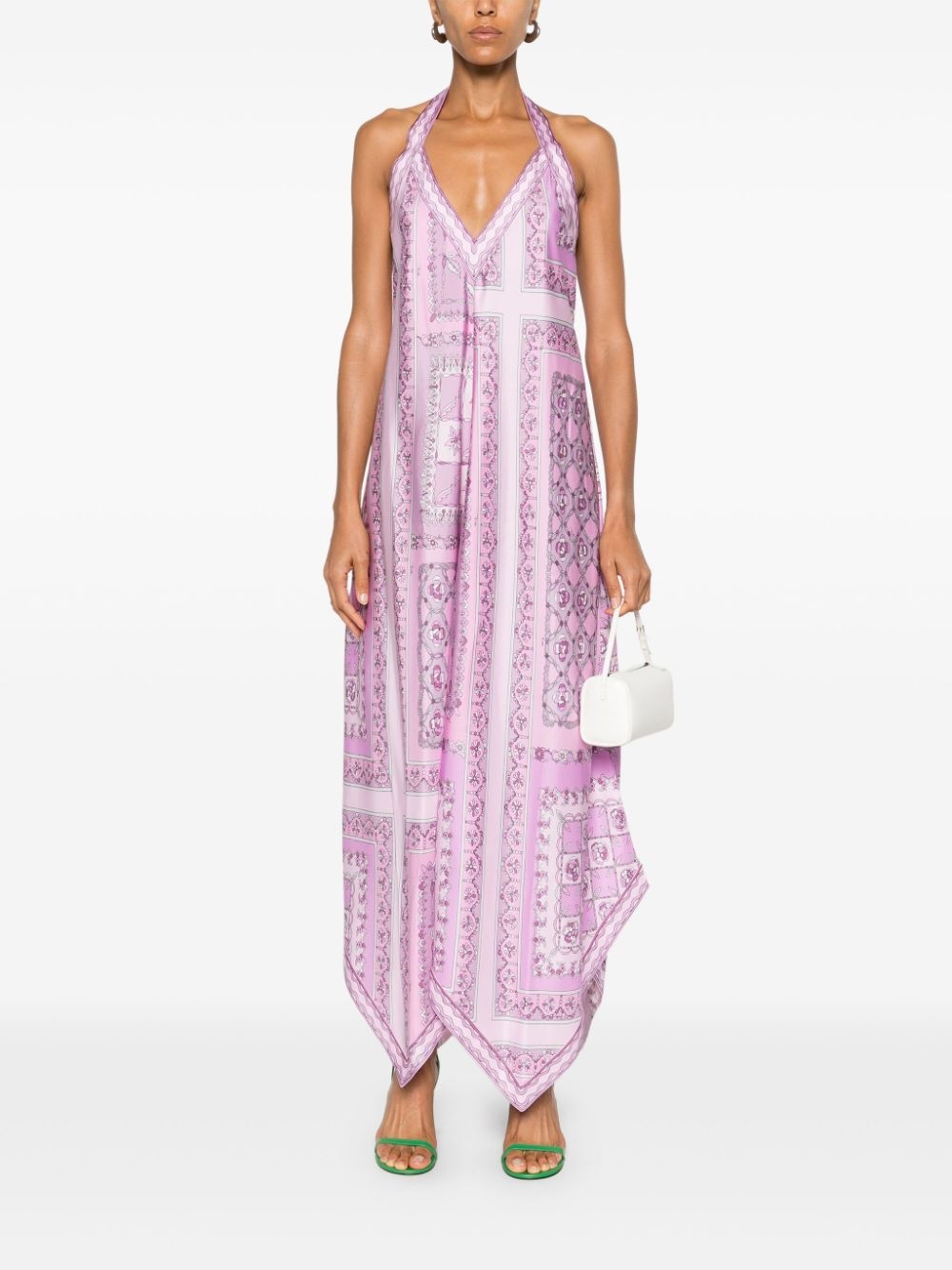 Festa-print silk midi dress - 2