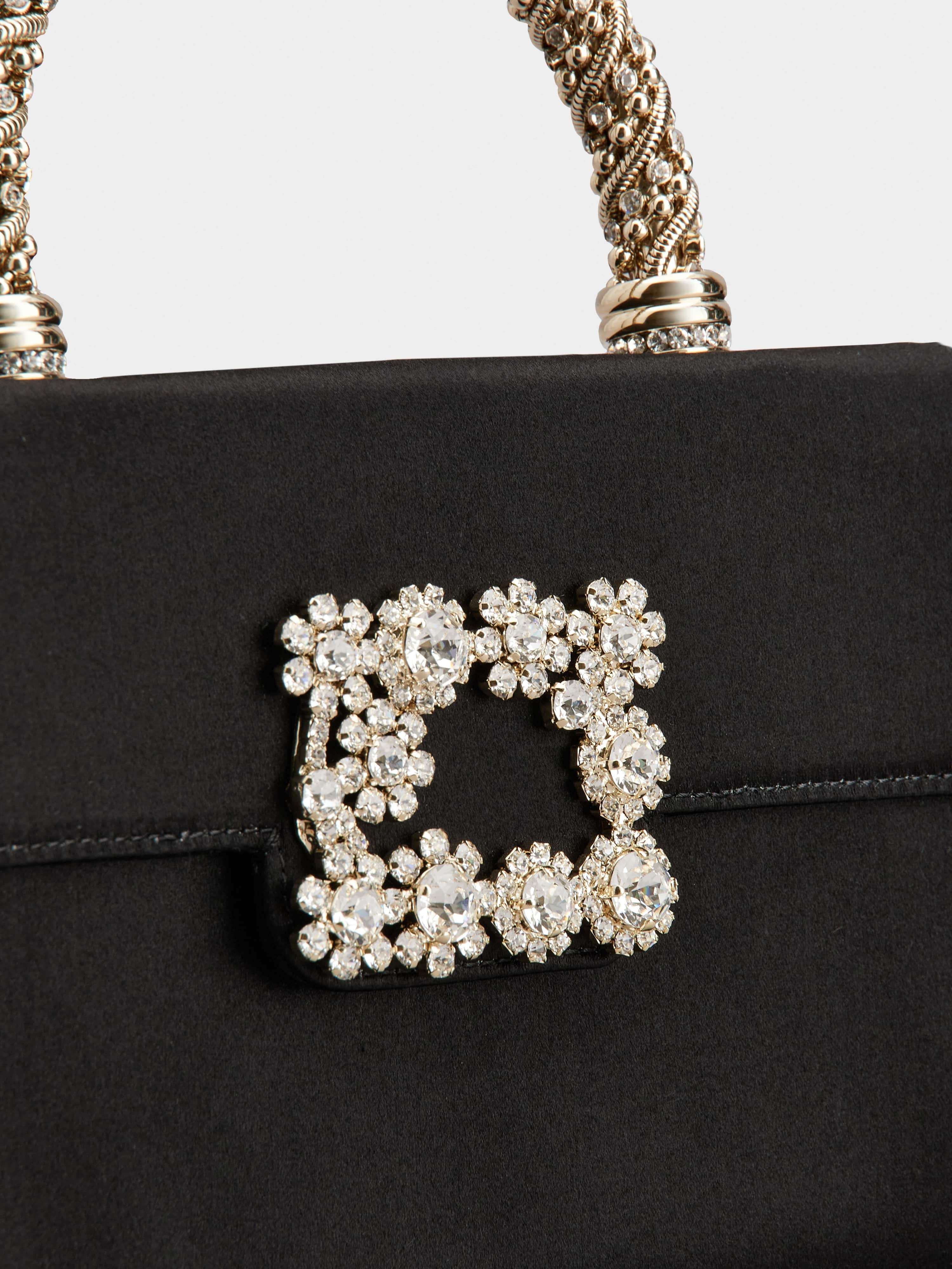 Roger Vivier Flower Strass Jewel Buckle Clutch Bag Mini in