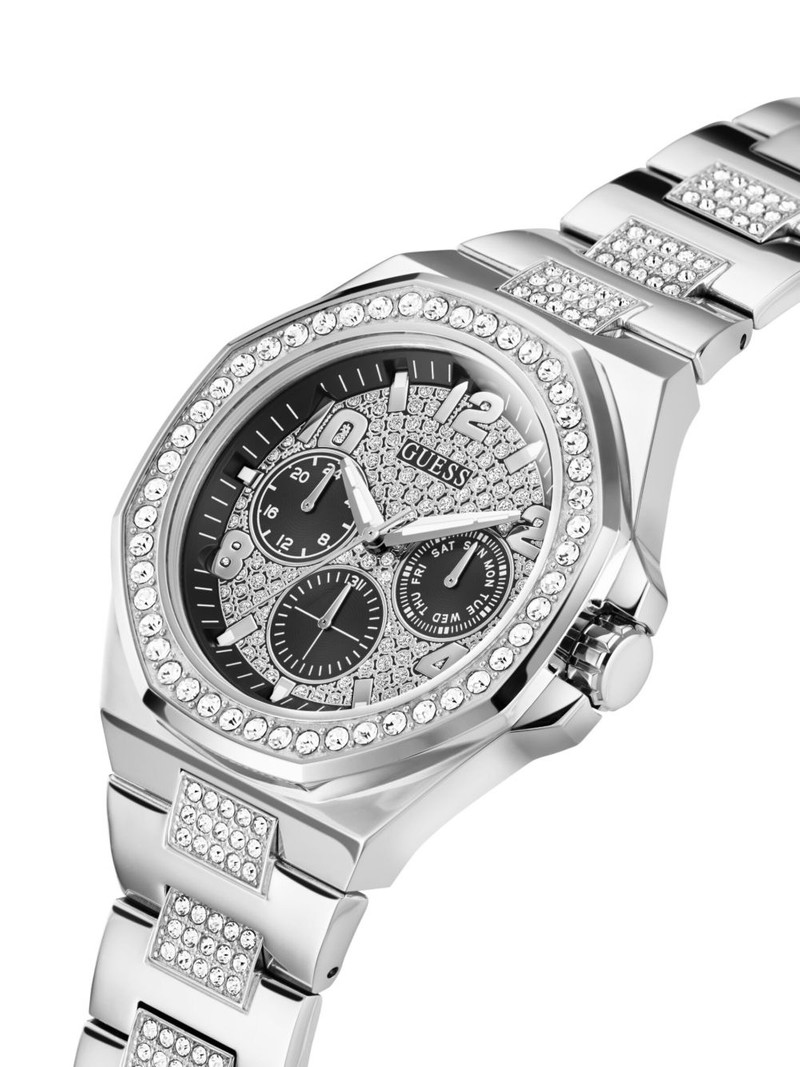 GUESS USA crystal-embellished 46mm outlook