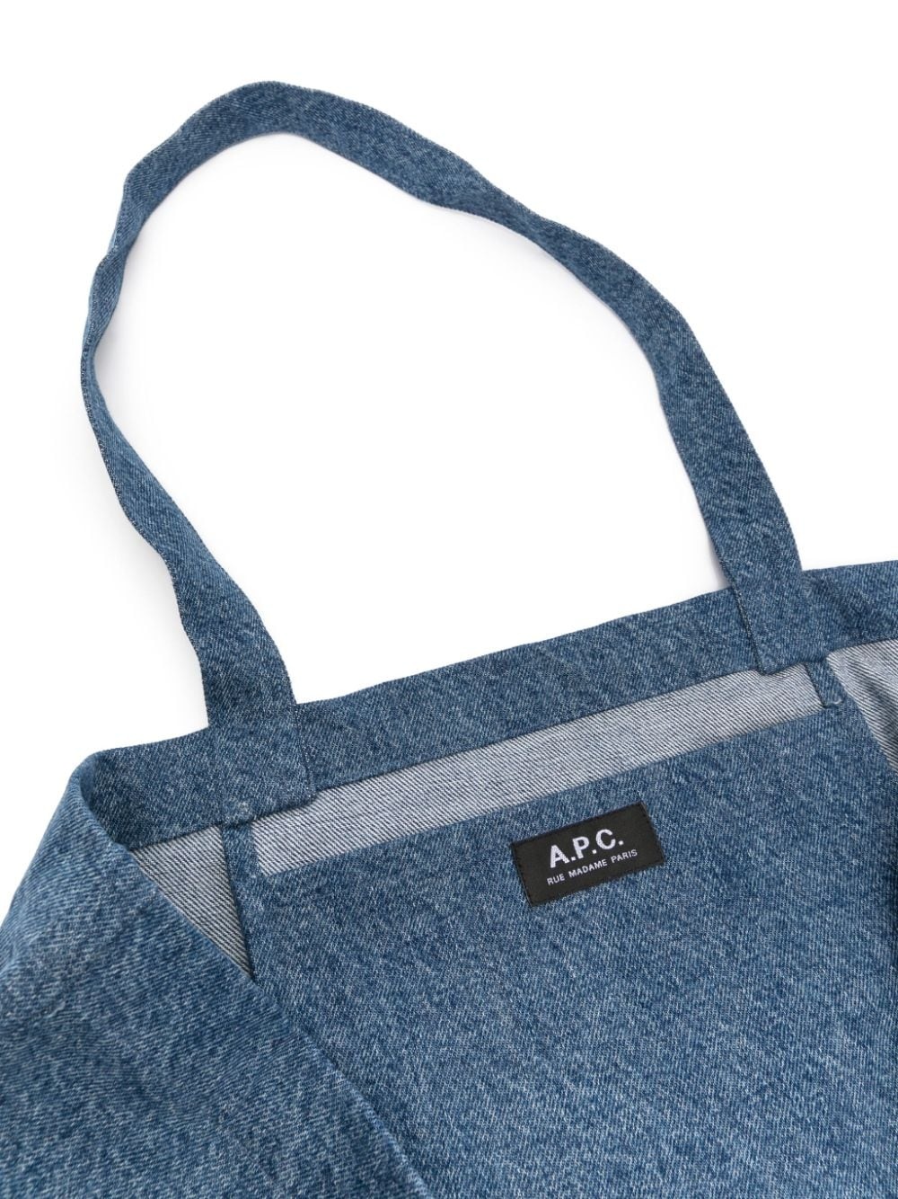 A.P.C Logo Denim Tote Bag - Blue