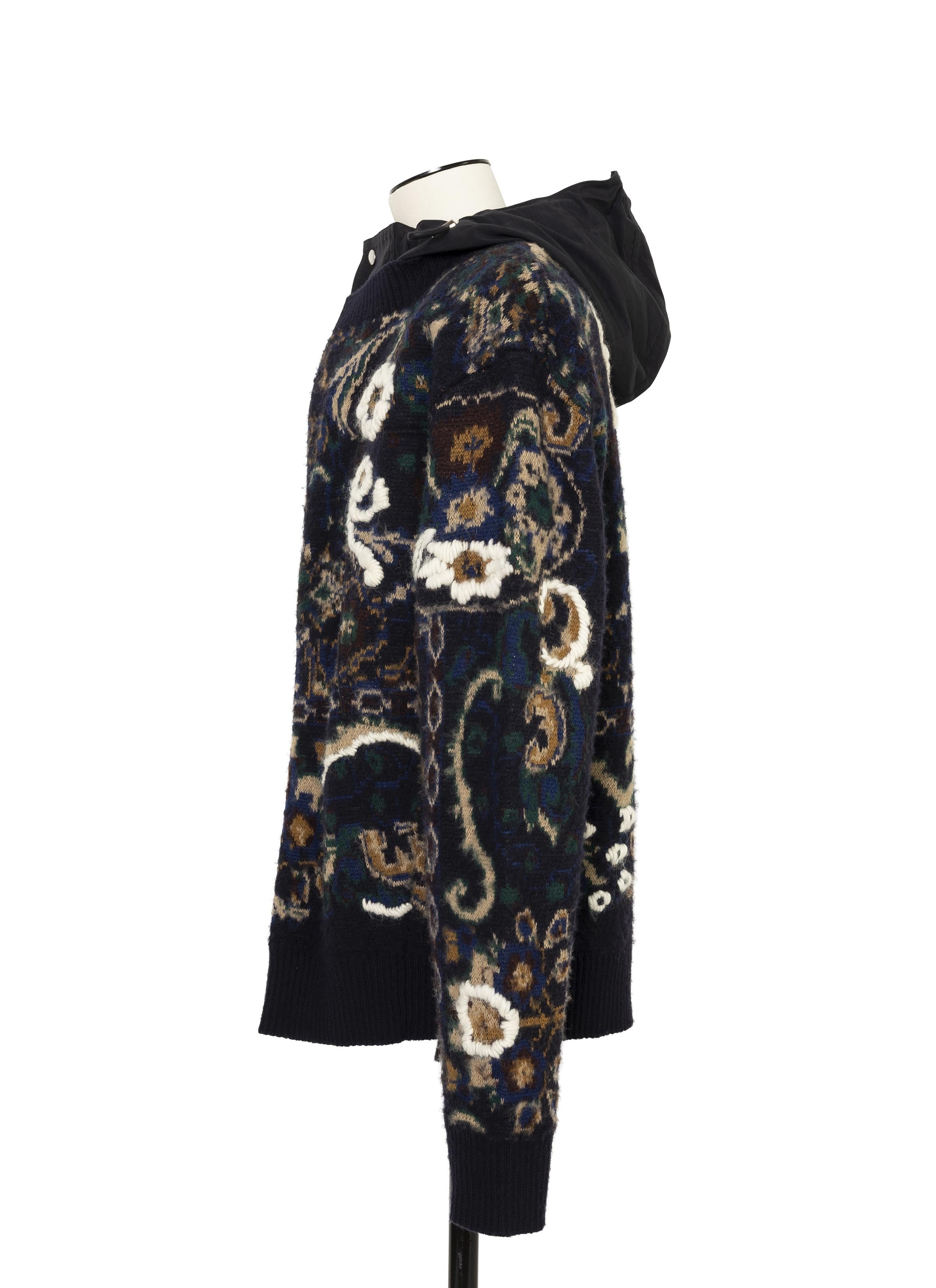 Floral Jacquard Knit Blouson - 3