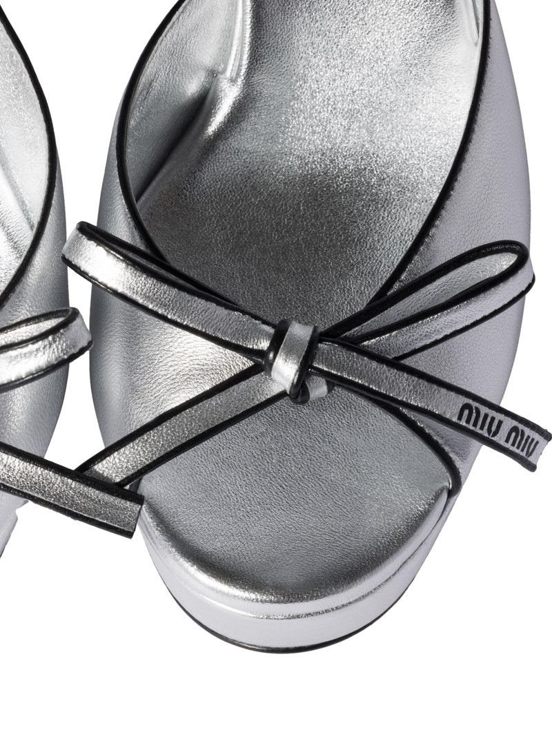 Women's Mordoré Nappa Leather Platform Sandals - Silver 3