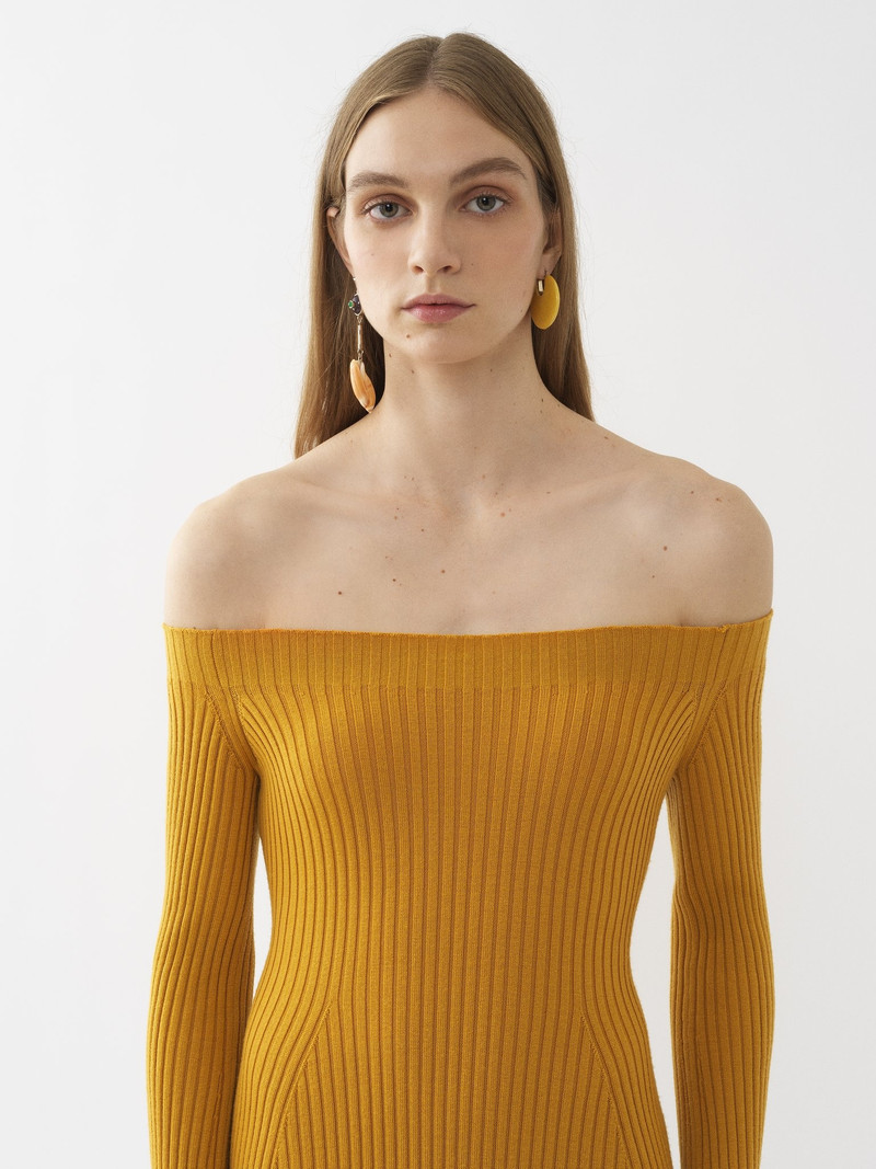 FITTED OFF-THE-SHOULDER DRESS 5