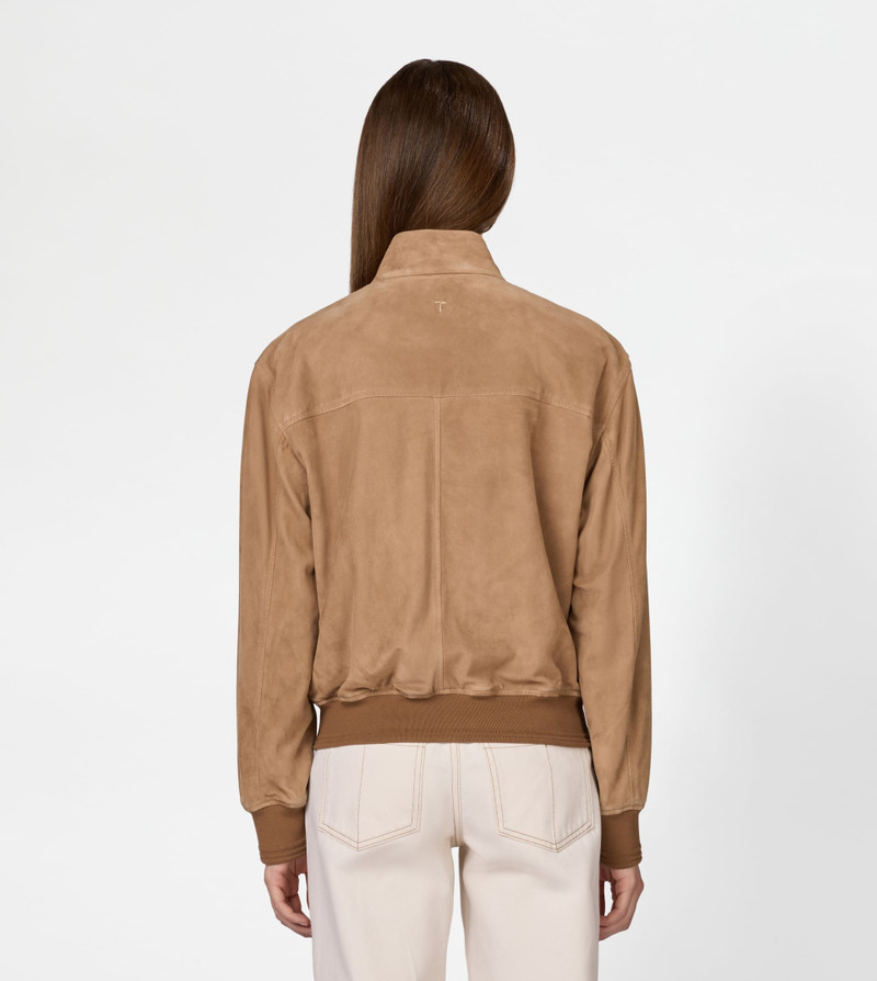 BOMBER JACKET IN PASHMY SUEDE - BEIGE 4