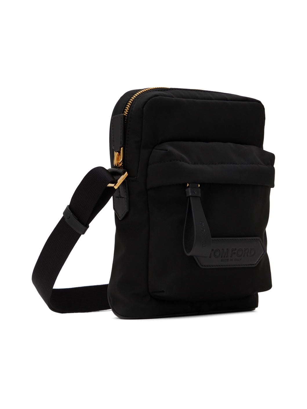 Black Zip Messenger Bag - 2