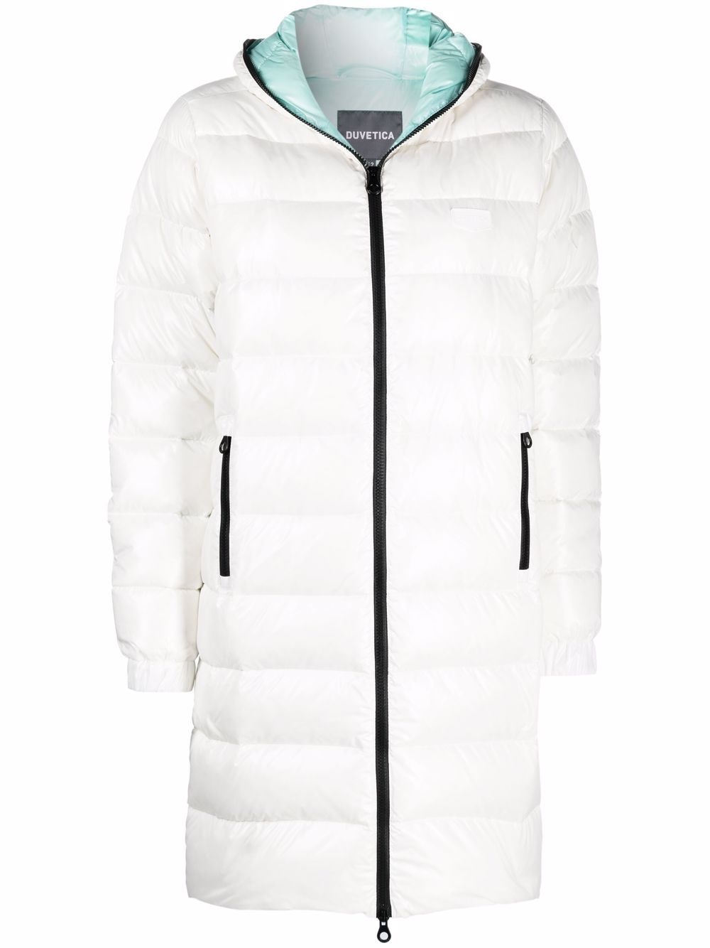 zip-up midi puffer coat - 1