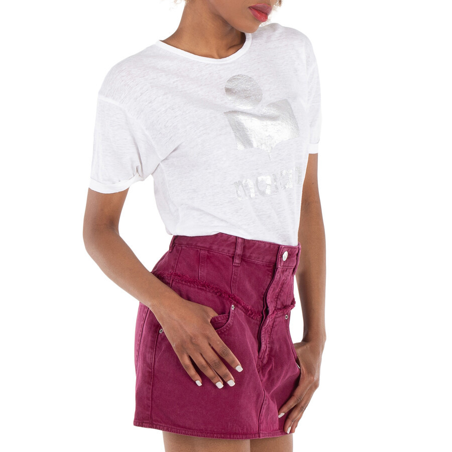 Isabel Marant Etoile Koldi Linen Logo T-Shirt - 2