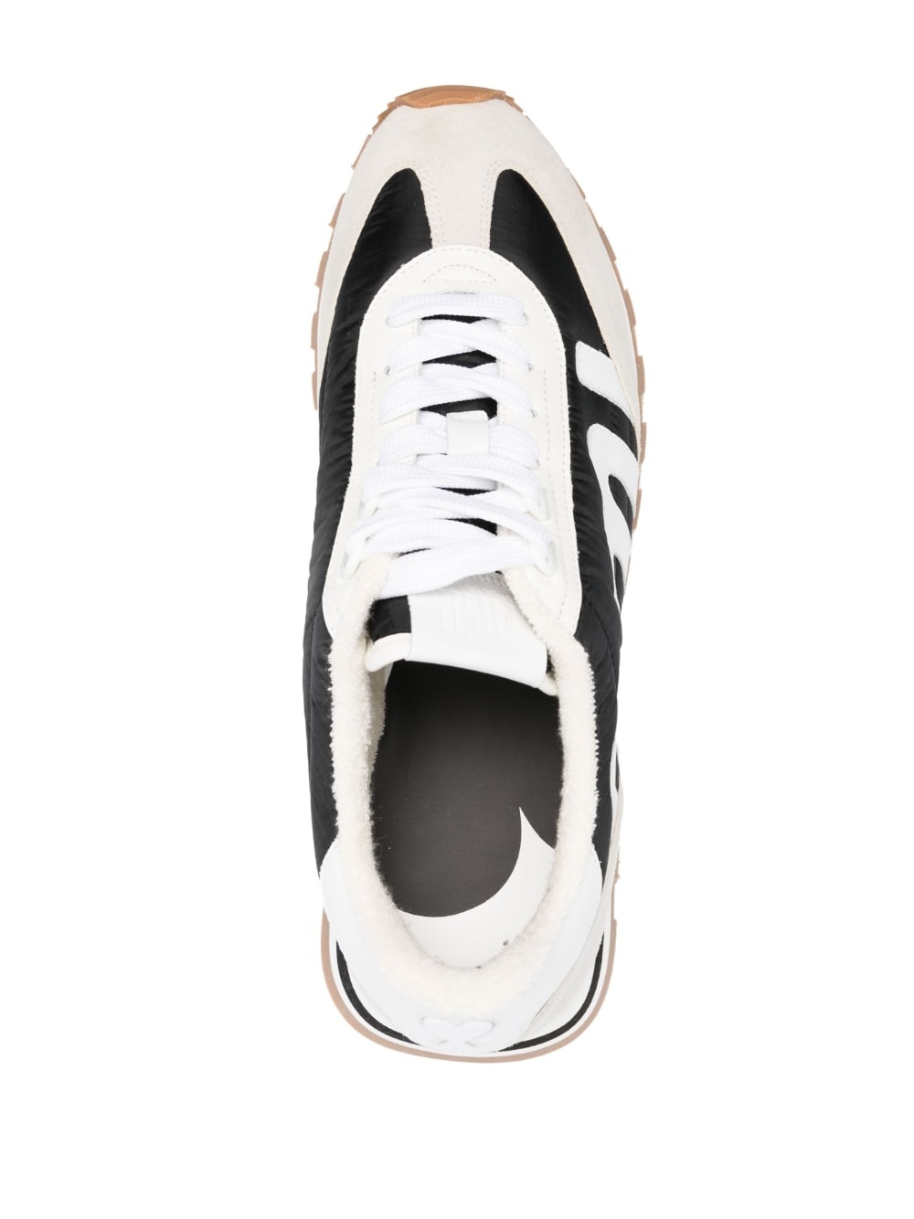 logo-patch panelled low-top sneakers - 4