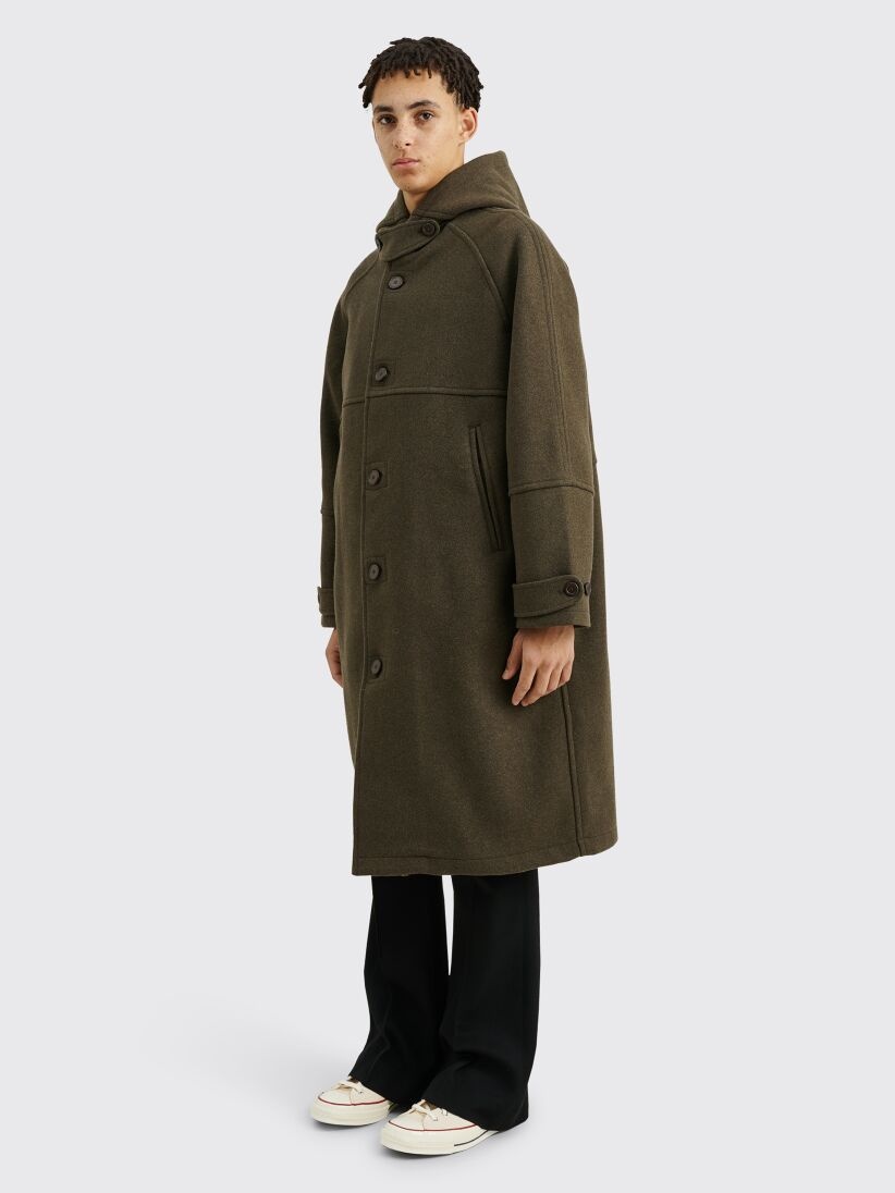 OUR LEGACY DUFFEL COAT ABBEY MELTON MOSS GREEN - 3