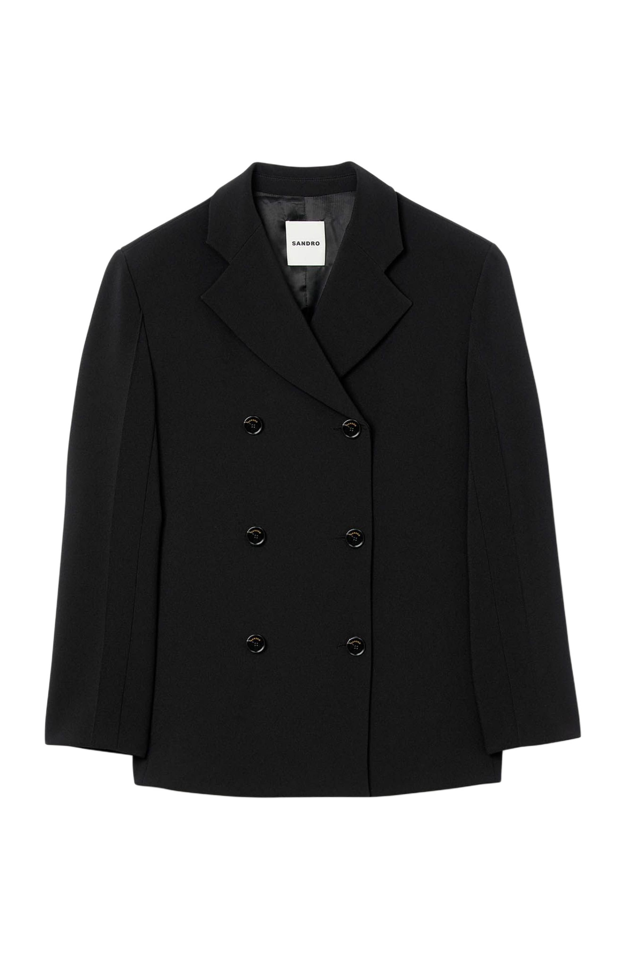 SANDRO Crossed tailored jacket in Black at Nordstrom - 5