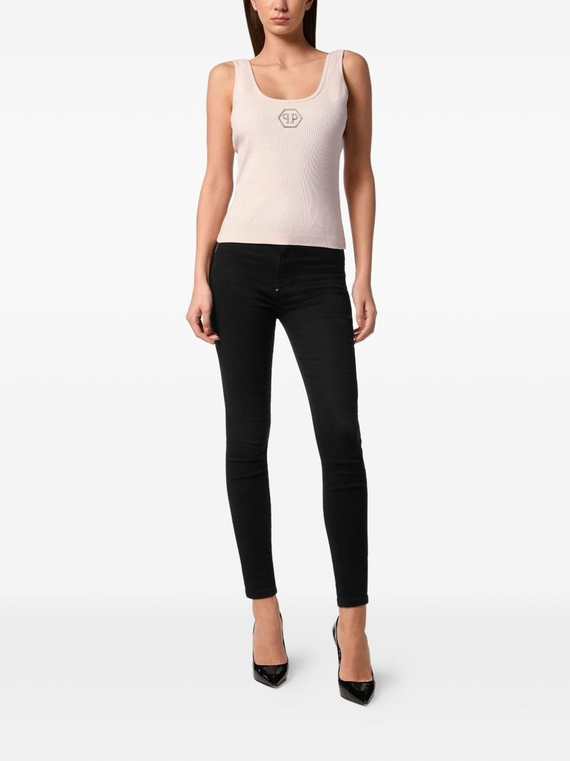 PHILIPP PLEIN logo-detail ribbed tank top outlook