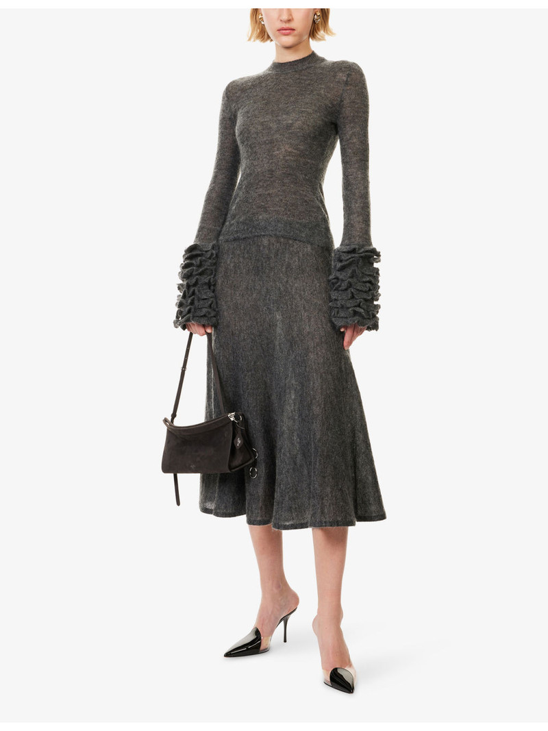 Alaïa Frilled-Cuffs Regular-Fit Wool-Blend Jumper outlook