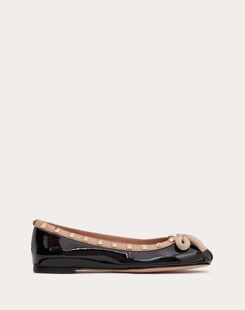 ROCKSTUD PATENT LEATHER BALLERINA - 1