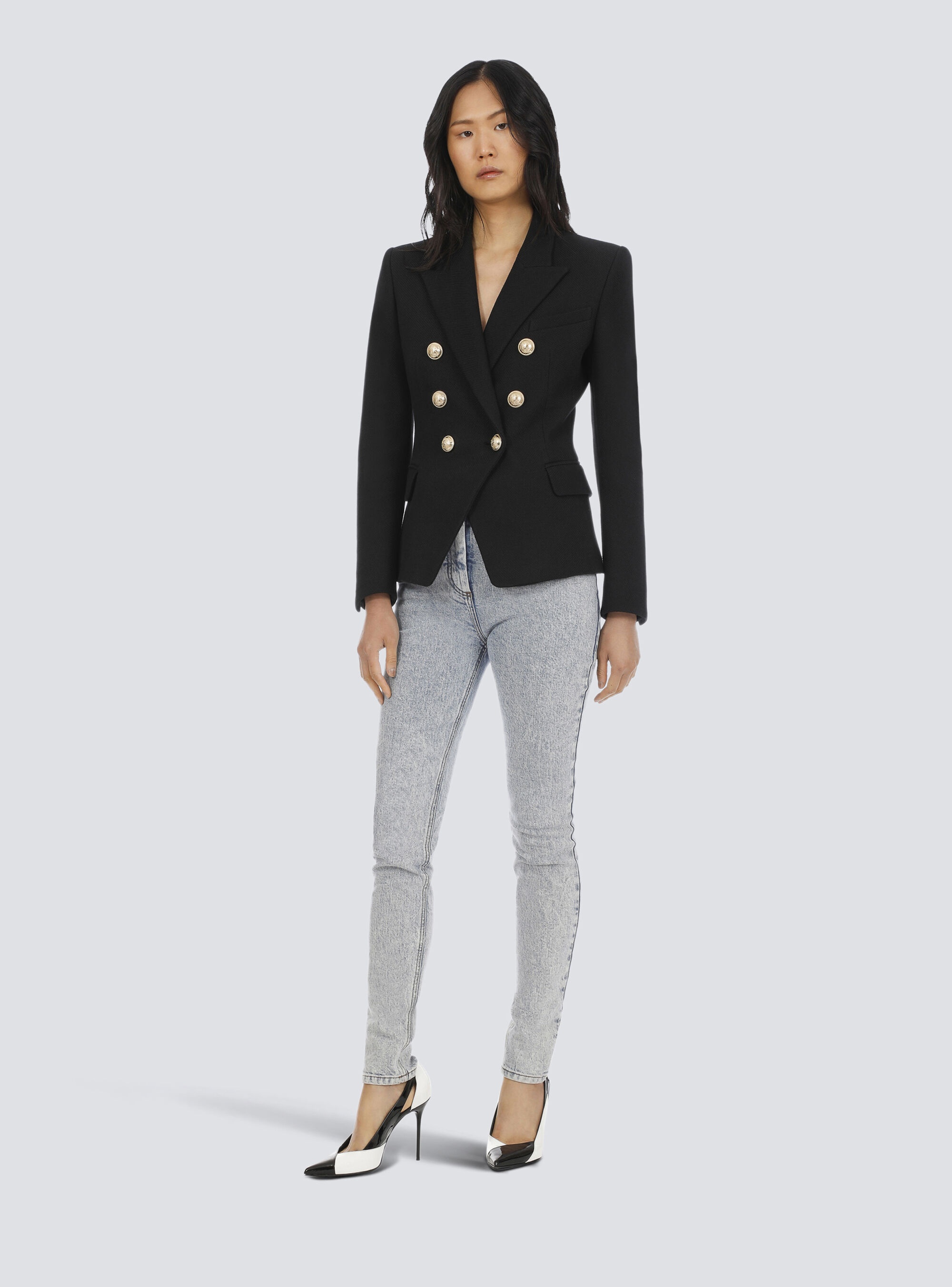 Cotton piqué double-buttoned jacket - 2