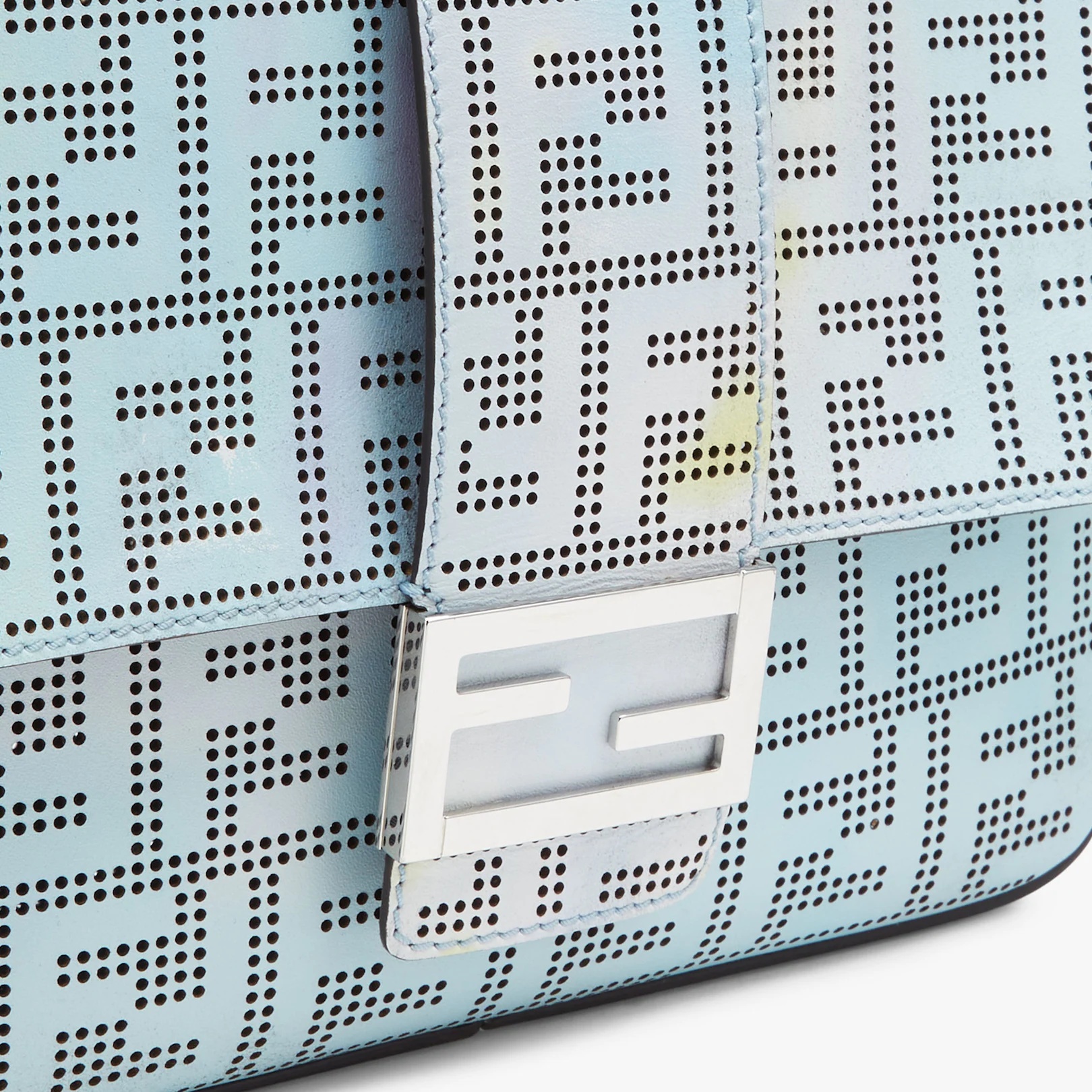 Sunset yellow and lilac perforated leather bag - 5