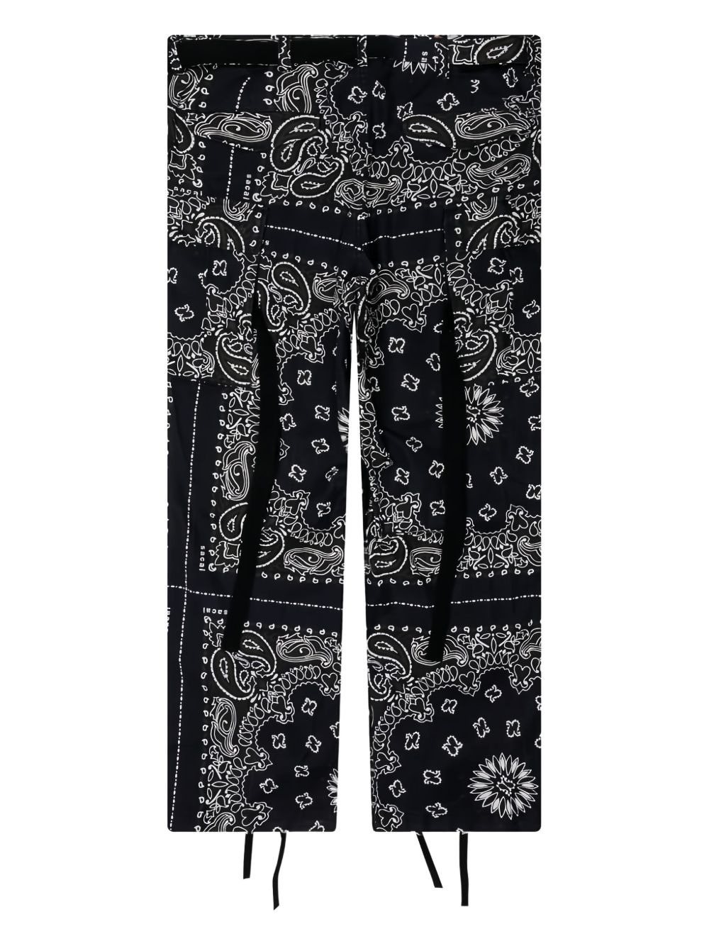 bandana-print belted trousers - 2