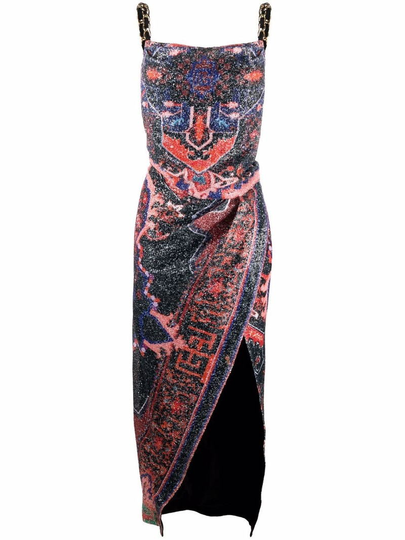 printed sequin-embellished dress 1