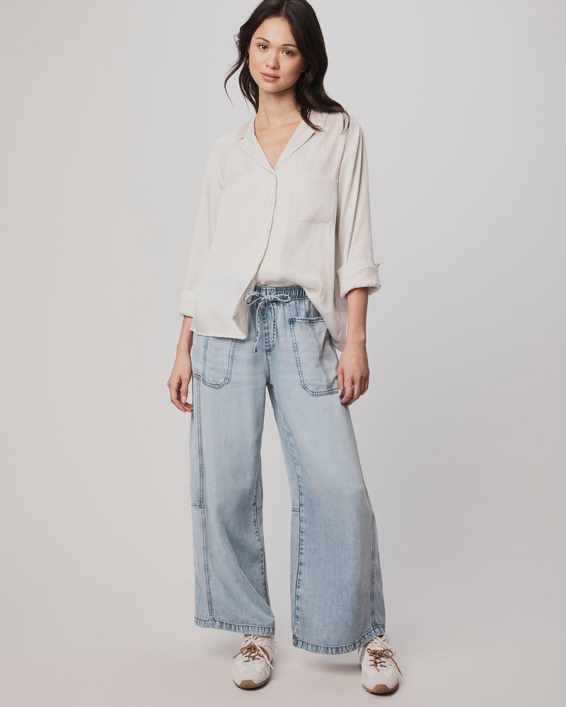 Splendid Serena Satin Button Down outlook