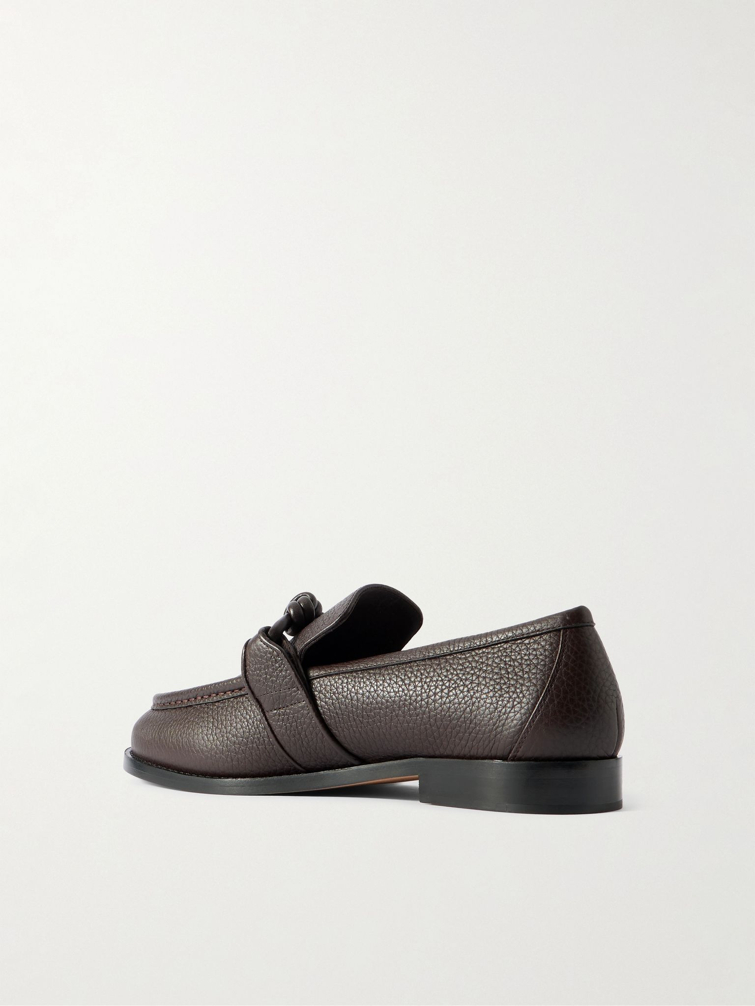 Astaire Knot-Detailed Full-Grain Leather Loafers Brown - 4