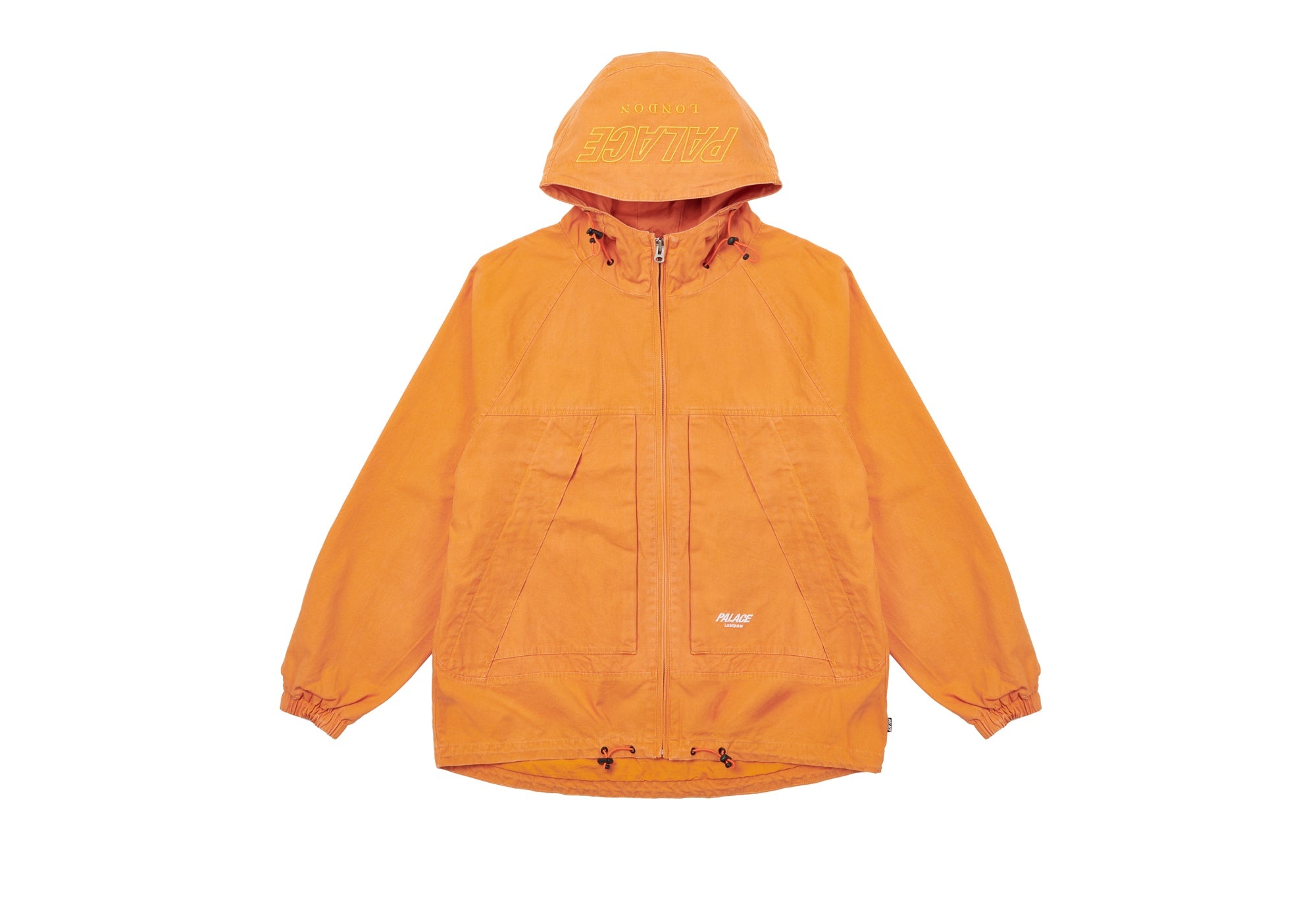 WASHED COTTON HOODED JACKET ORANGE - 2