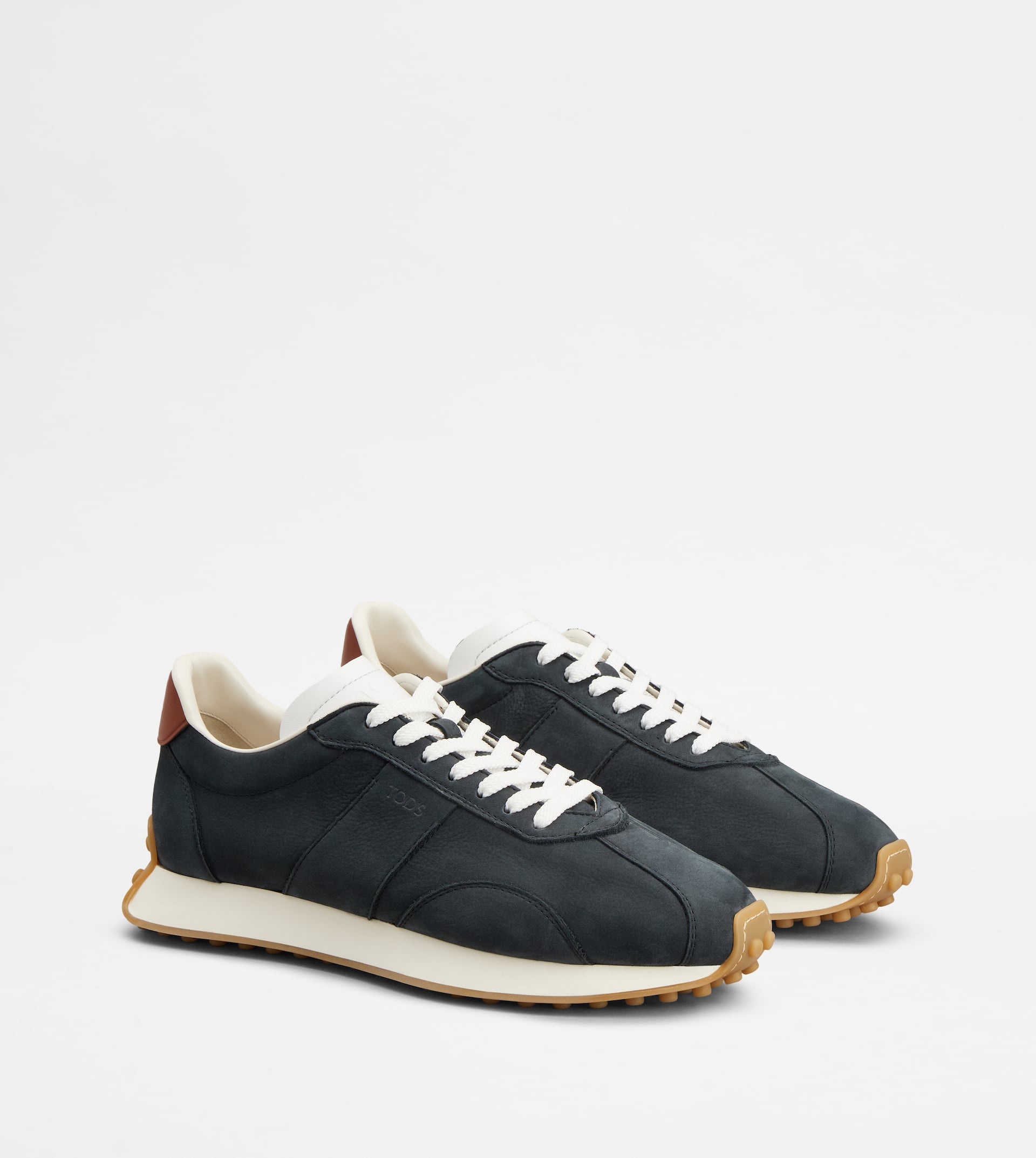 SNEAKERS IN LEATHER - WHITE, BLUE, BROWN - 3