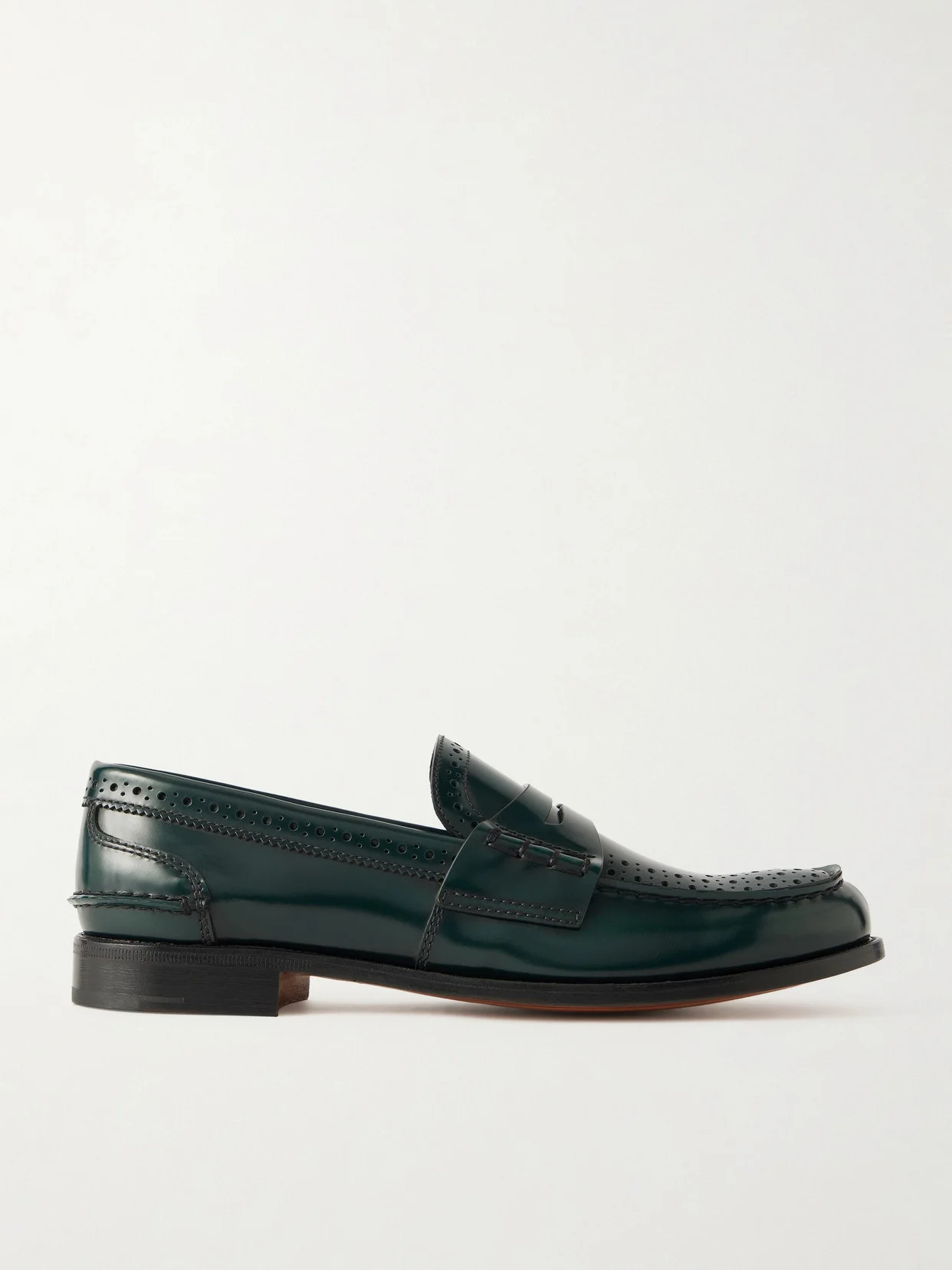 Robin Glossed-leather Penny Loafers - 1
