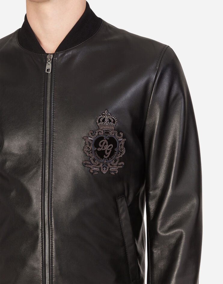 Leather jacket with patch - 5