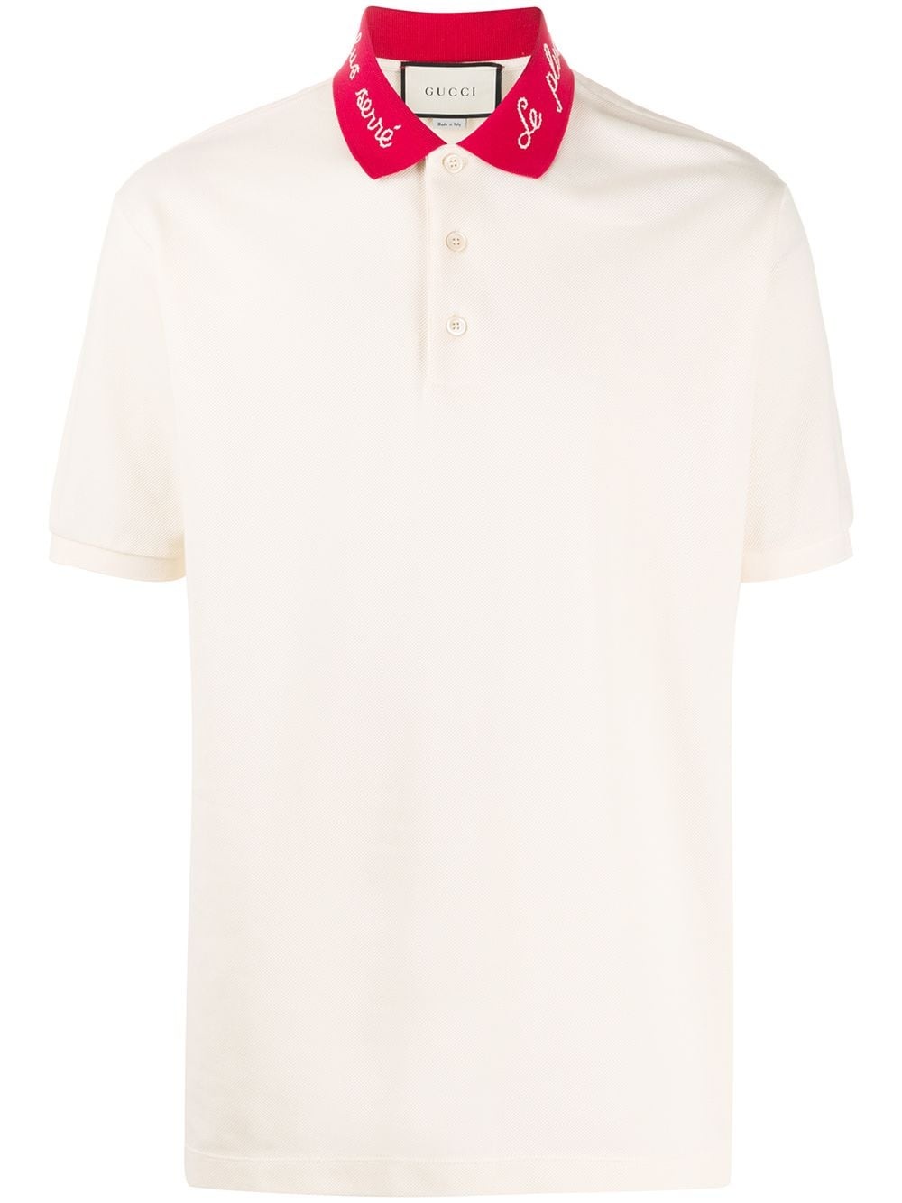 embroidered collar polo shirt - 1