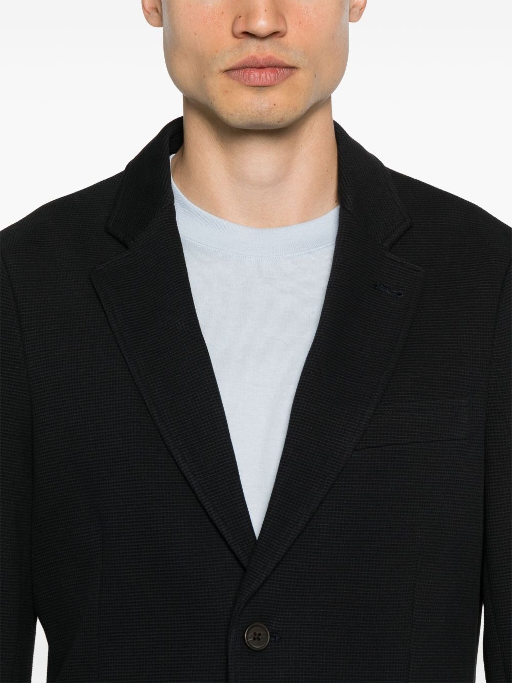 waffle-jersey single-breasted blazer - 5