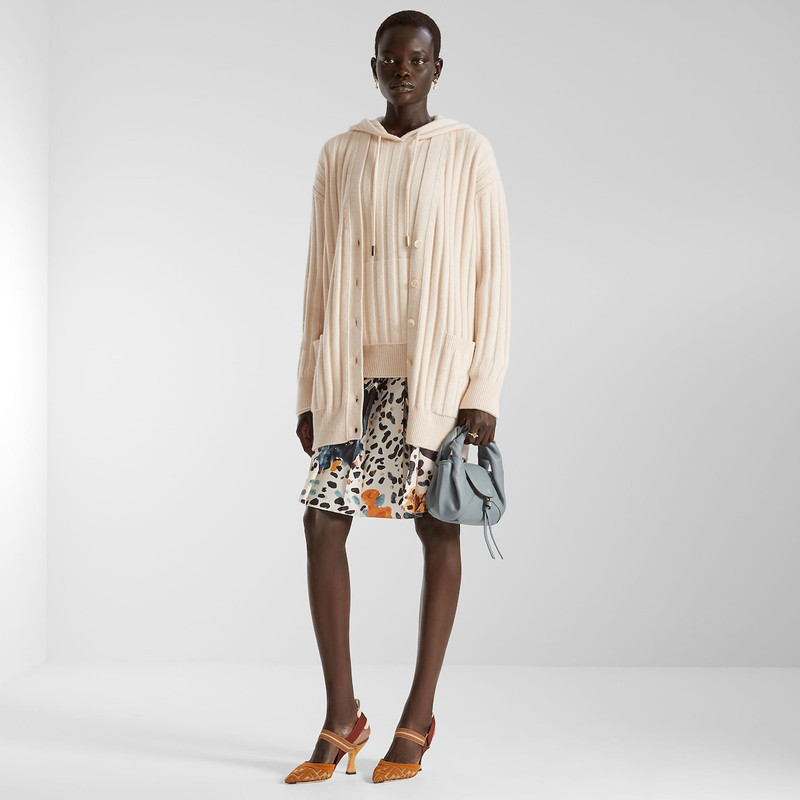 FENDI Cardigan White cashmere cardigan outlook