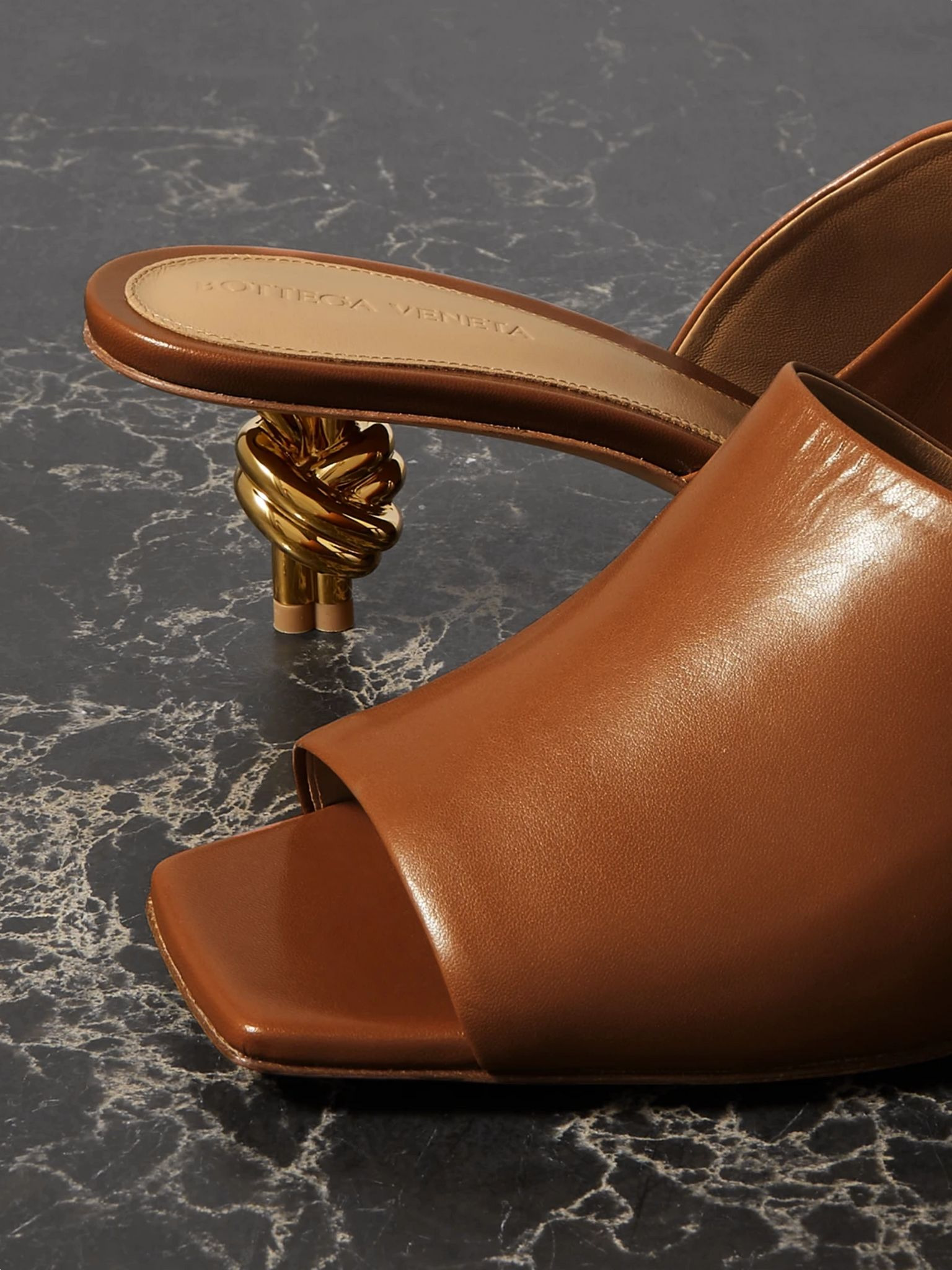 Knot leather mules Brown - 4
