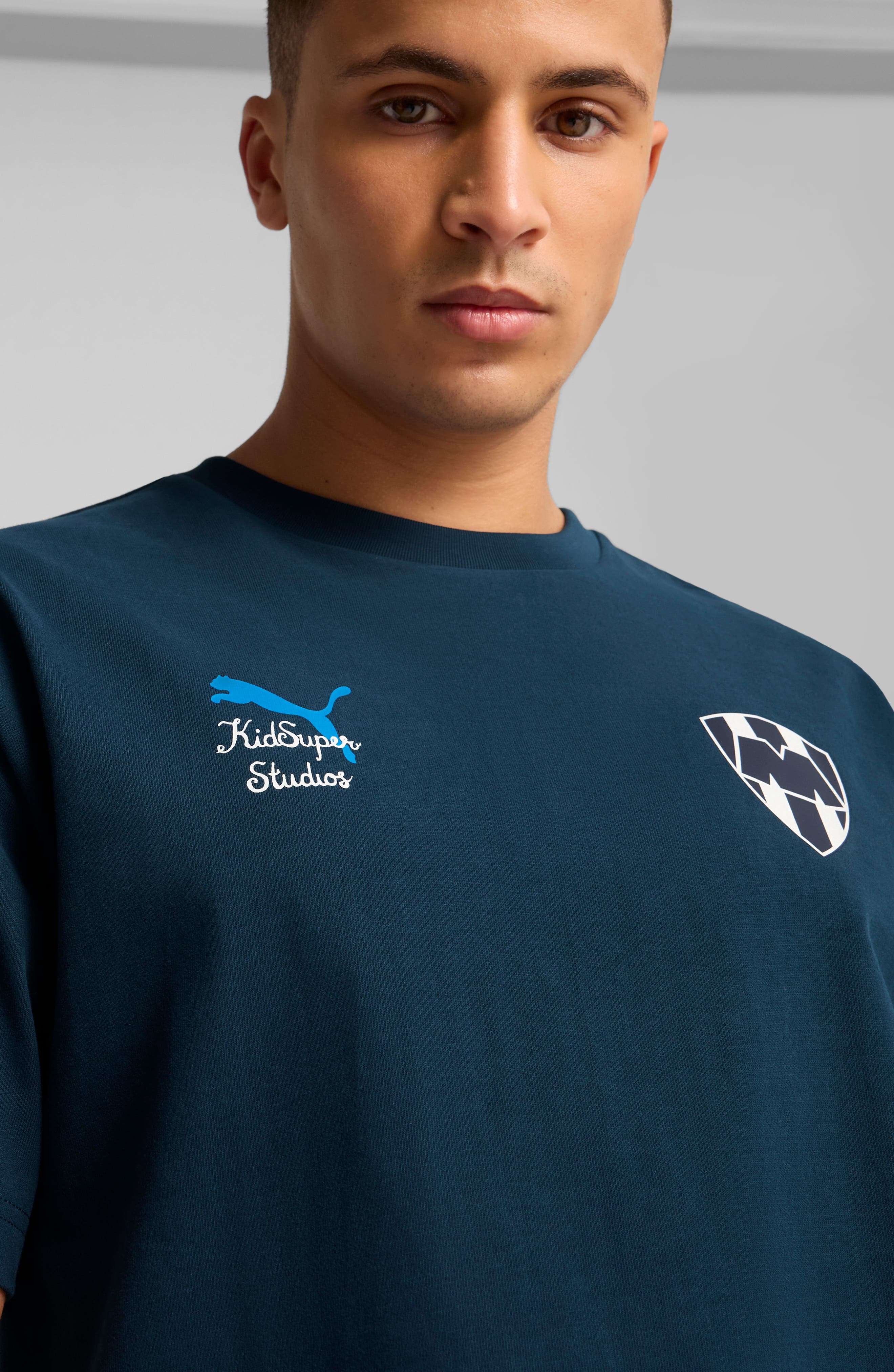 PUMA x KidSuper MTY Cotton Graphic T-Shirt in Deep Navy-Puma White at Nordstrom - 6