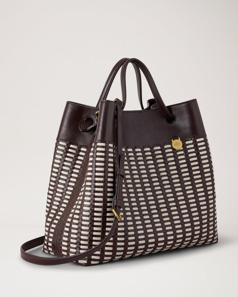 Woven Tote Ebony & Eggshell Woven Leather 3