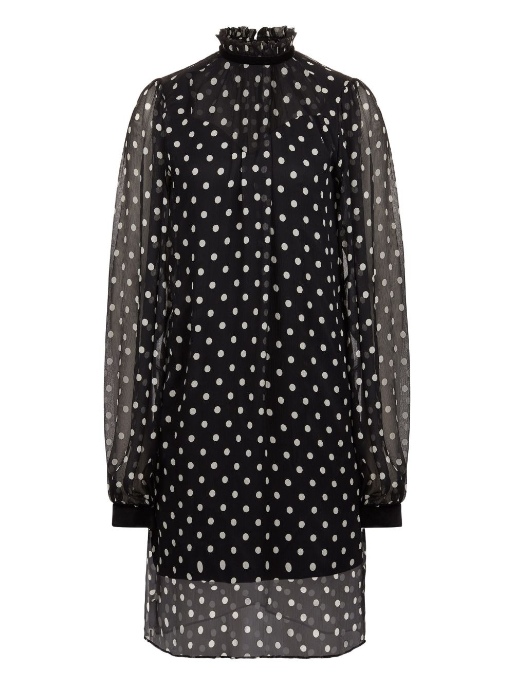 polka-dot ruffled mini dress - 1