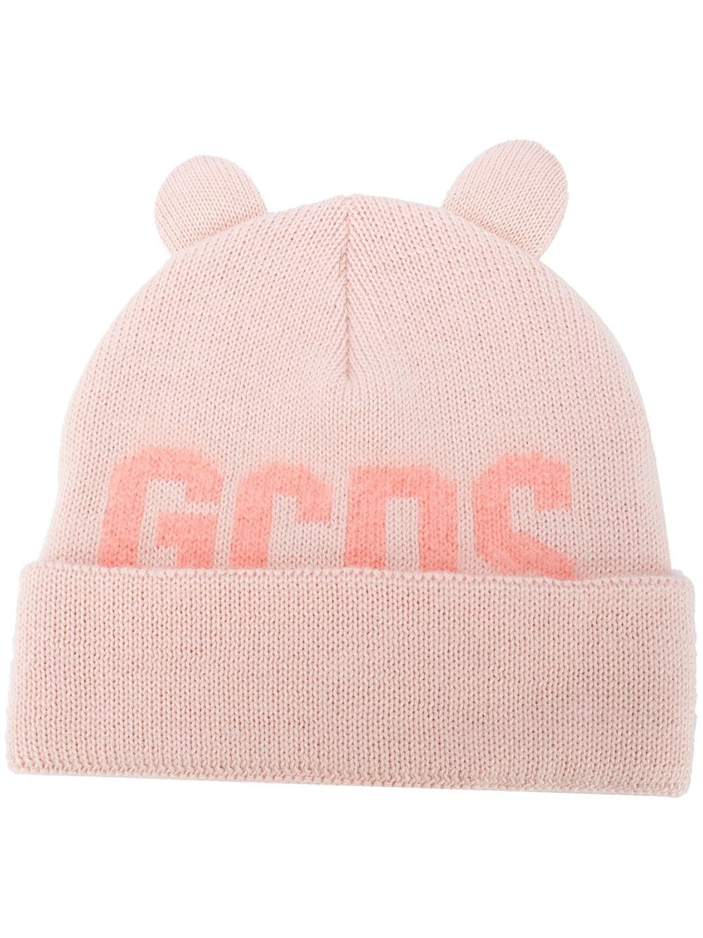 logo print beanie - 1