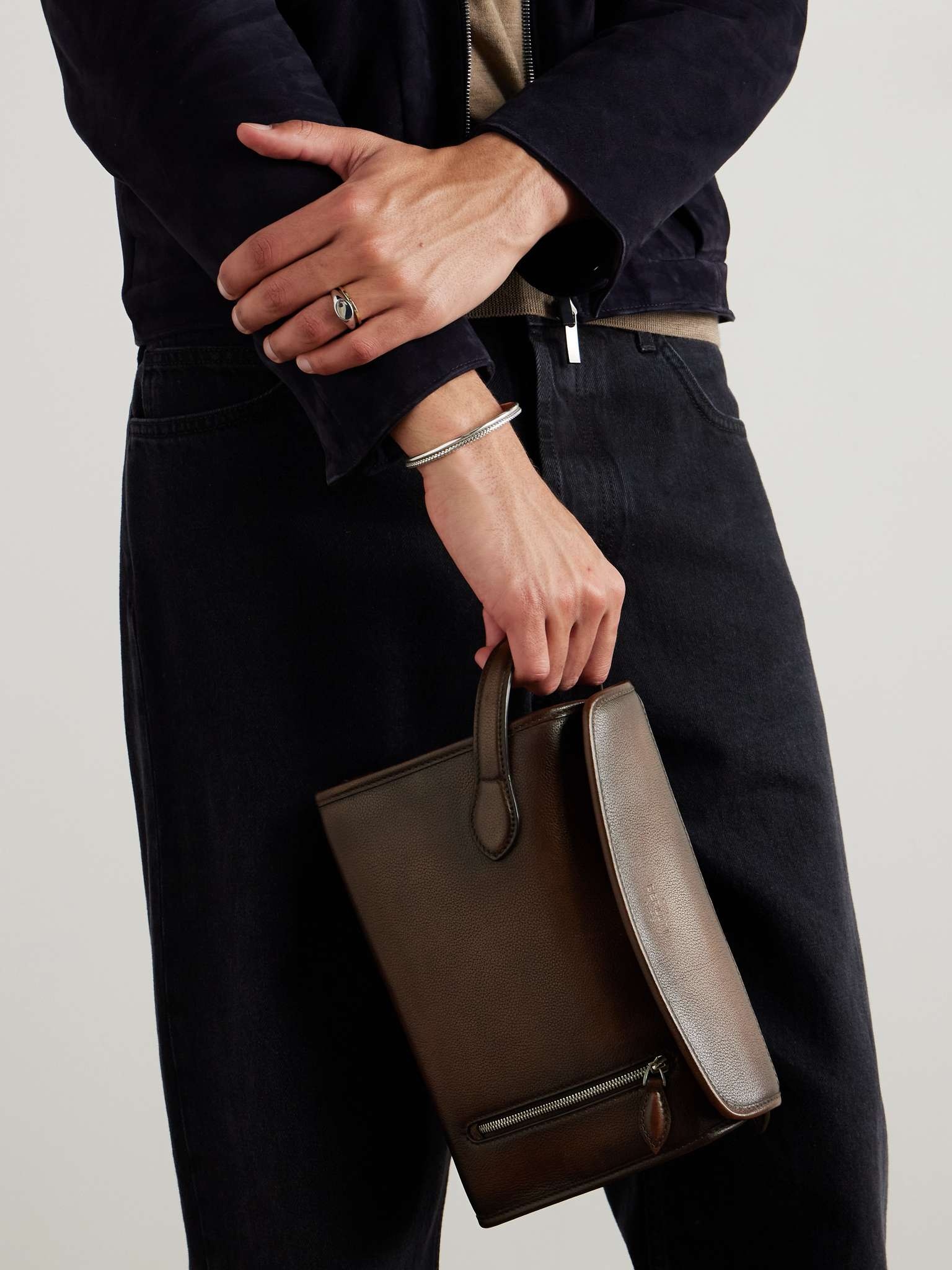 Morning On Strap Venezia Leather Messenger Bag - 6