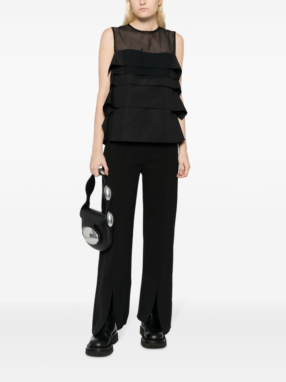 ruffled sleeveless blouse - 4
