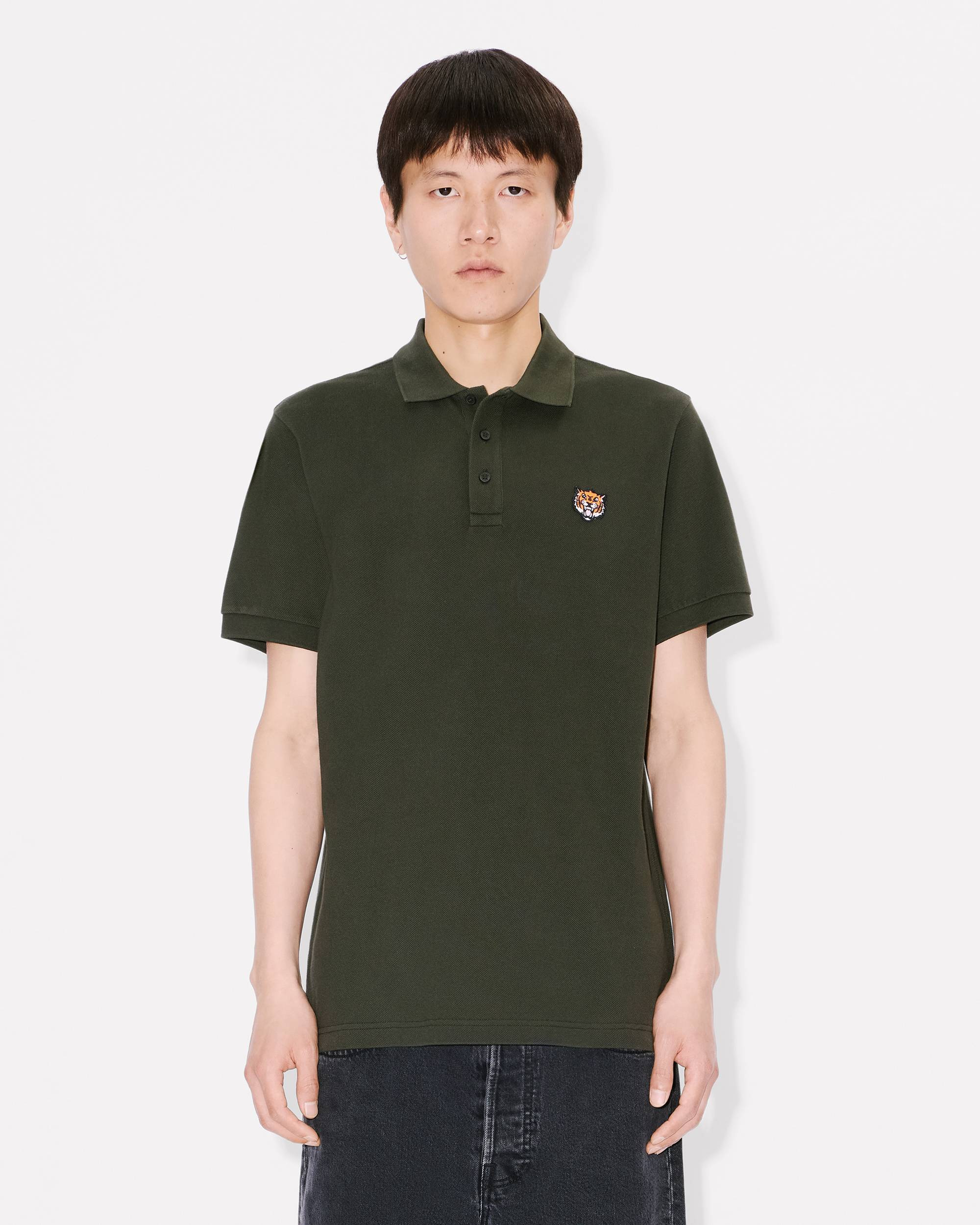 'KENZO Happy Tiger' embroidered slim polo in cotton - 3