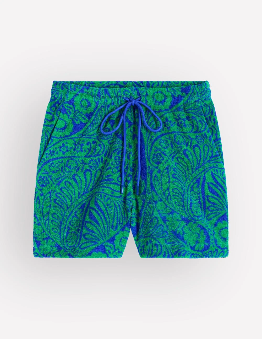 Islington Towelling Shorts-Green/ Blue, Enchanted Paisley - 1