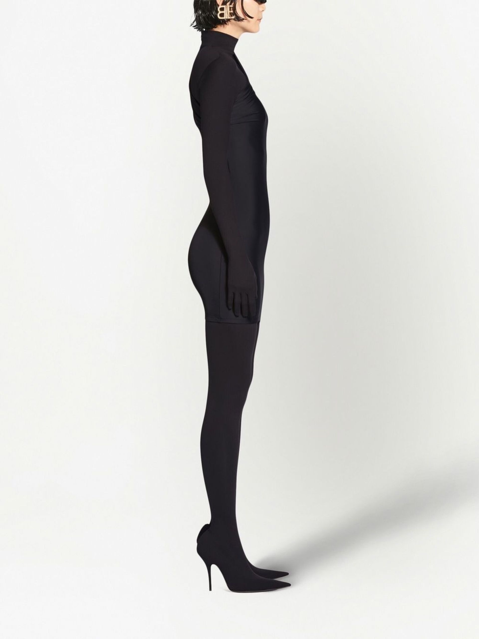 single sleeve mini dress - 4