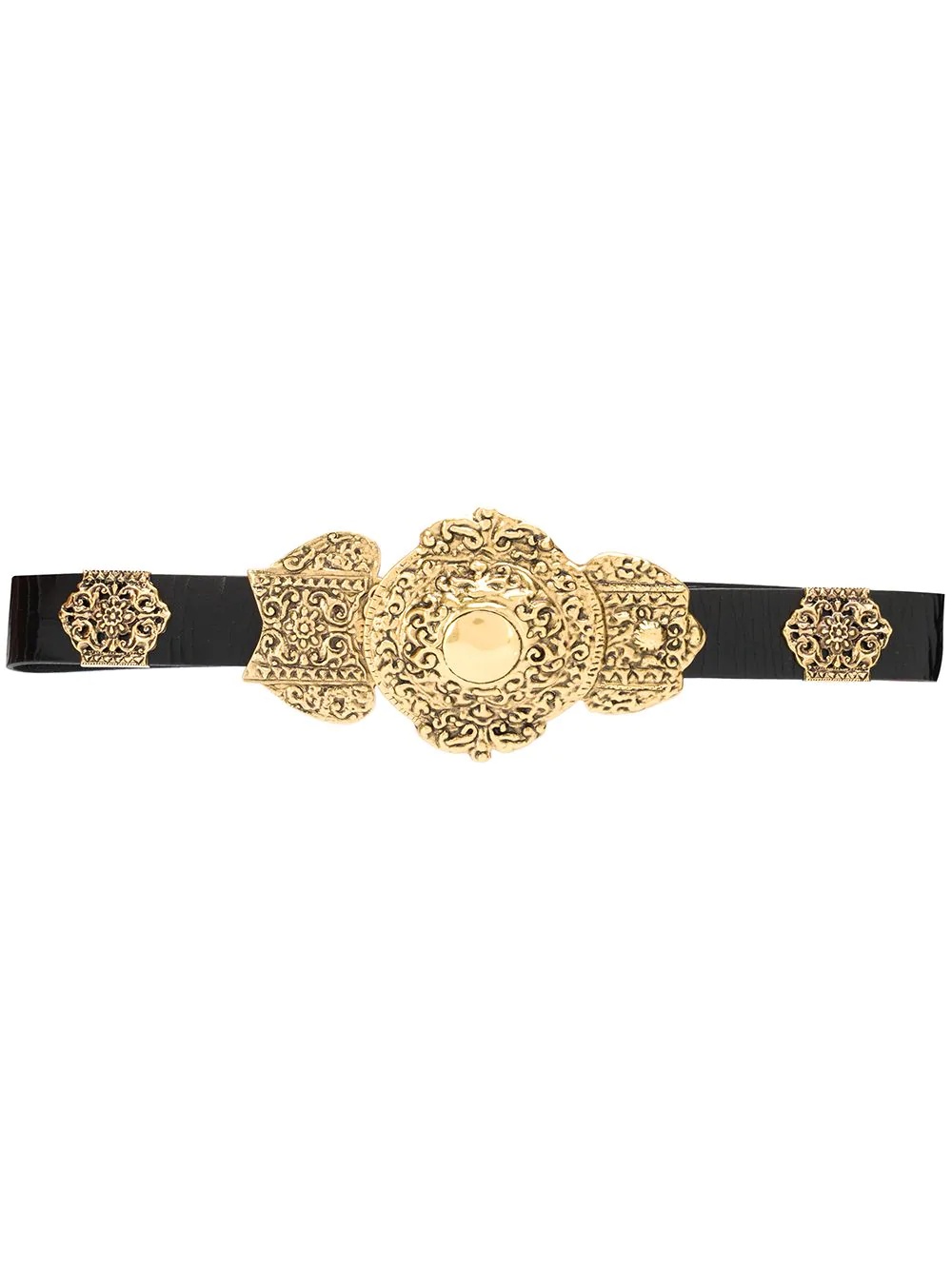 crackled-leather byzantine belt - 1